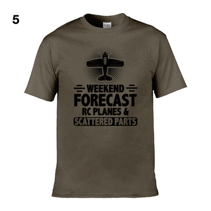 Mens T-Shirt (Gildan Softstyle 64000) - 9 Colours to choose from with 'Weekend Forecast RC Planes & Scattered Parts'