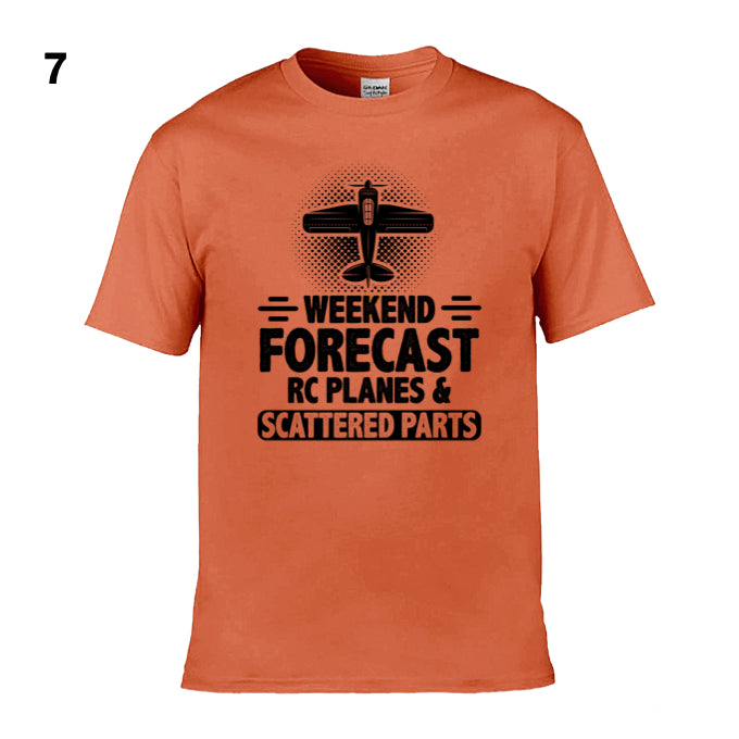 Mens T-Shirt (Gildan Softstyle 64000) - 9 Colours to choose from with 'Weekend Forecast RC Planes & Scattered Parts'