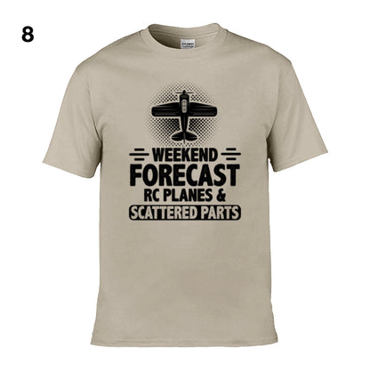 Mens T-Shirt (Gildan Softstyle 64000) - 9 Colours to choose from with 'Weekend Forecast RC Planes & Scattered Parts'