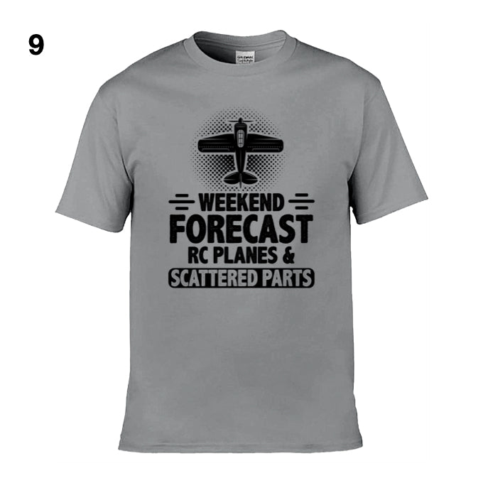 Mens T-Shirt (Gildan Softstyle 64000) - 9 Colours to choose from with 'Weekend Forecast RC Planes & Scattered Parts'