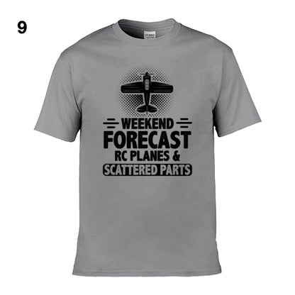 Mens T-Shirt (Gildan Softstyle 64000) - 9 Colours to choose from with 'Weekend Forecast RC Planes & Scattered Parts'