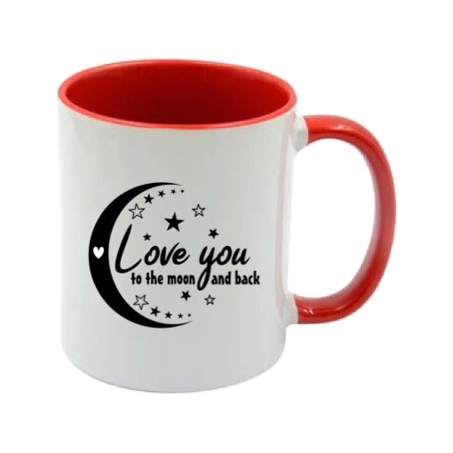 Mug - 11oz - Romantic Saying - 'Love you to the moon and back'