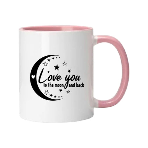 Mug - 11oz - Romantic Saying - 'Love you to the moon and back'