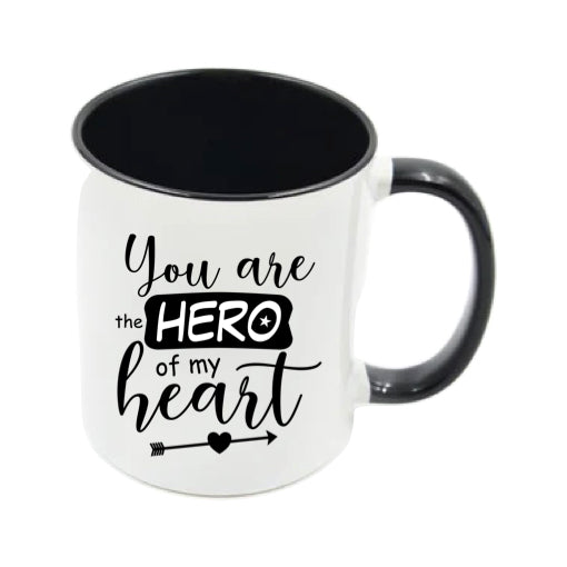 Mug - 11oz - Romantic Saying - 'You are the hero of my heart'