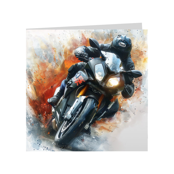 Square Greeting Cards with Super Motorbikes