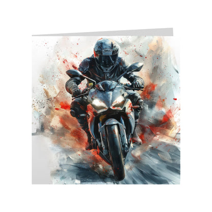 Square Greeting Cards with Super Motorbikes