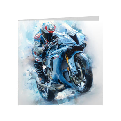 Square Greeting Cards with Super Motorbikes