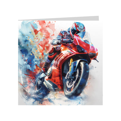 Square Greeting Cards with Super Motorbikes