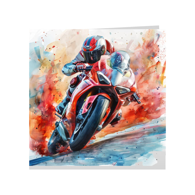 Square Greeting Cards with Super Motorbikes