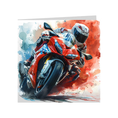 Square Greeting Cards with Super Motorbikes