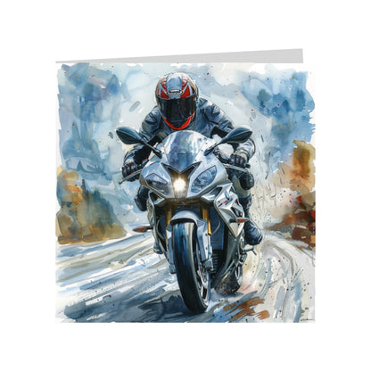 Square Greeting Cards with Super Motorbikes