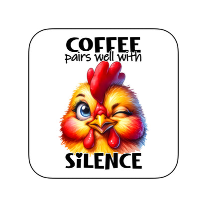 Coasters of Sarcastic Quotes with Chickens