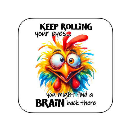 Coasters of Sarcastic Quotes with Chickens