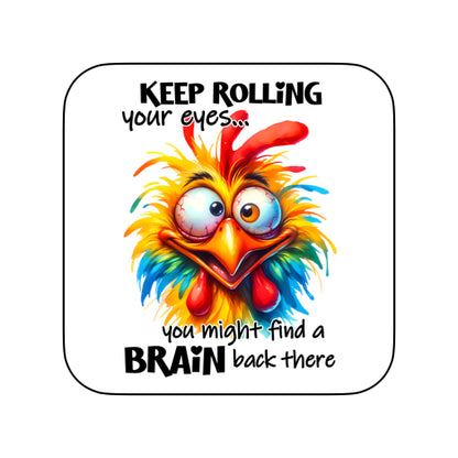 Coasters of Sarcastic Quotes with Chickens