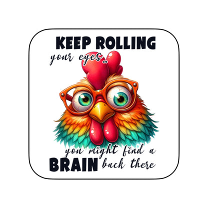 Coasters of Sarcastic Quotes with Chickens