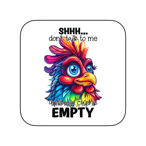 Coasters of Sarcastic Quotes with Chickens