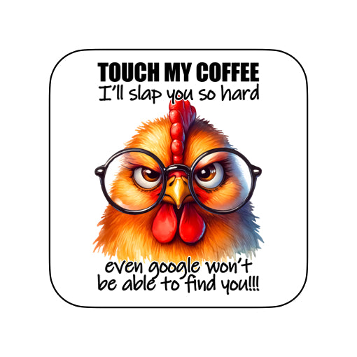 Coasters of Sarcastic Quotes with Chickens