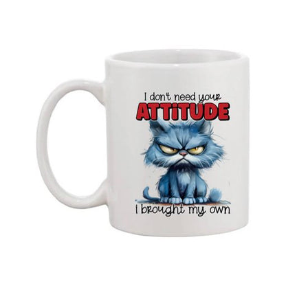 Mug - 11oz - Sarcastic Funny Sayings with 12x images of different cats