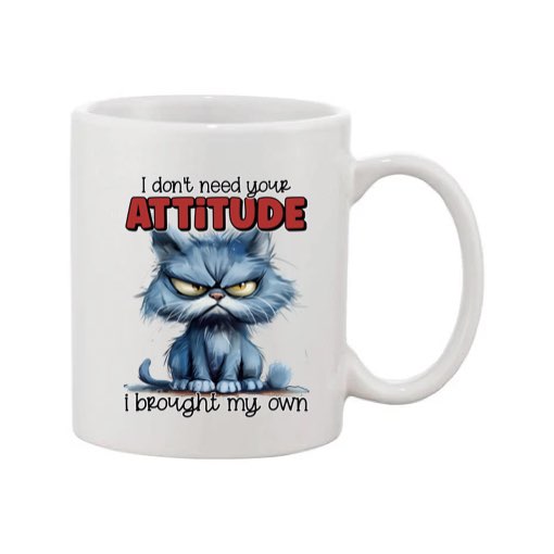 Mug - 11oz - Sarcastic Funny Sayings with 12x images of different cats