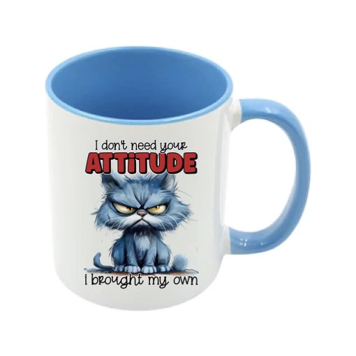 Mug - 11oz - Sarcastic Funny Sayings with 12x images of different cats