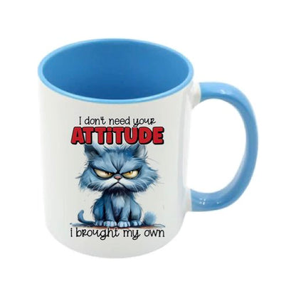 Mug - 11oz - Sarcastic Funny Sayings with 12x images of different cats