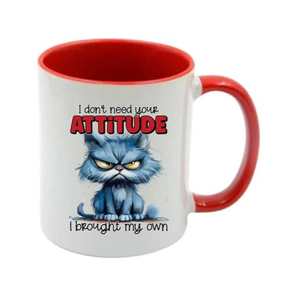 Mug - 11oz - Sarcastic Funny Sayings with 12x images of different cats