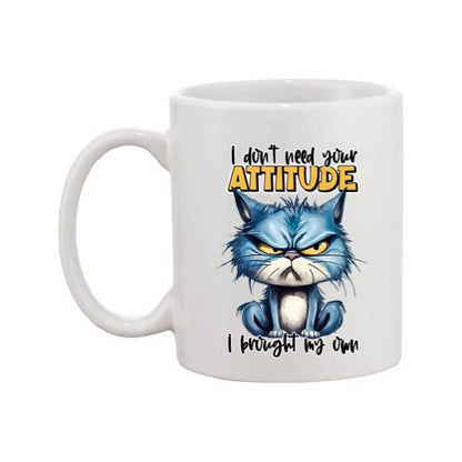 Mug - 11oz - Sarcastic Funny Sayings with 12x images of different cats