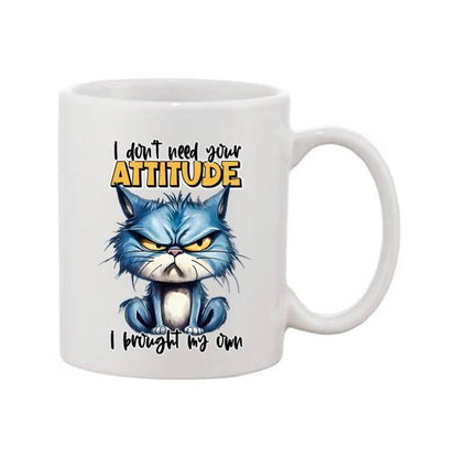 Mug - 11oz - Sarcastic Funny Sayings with 12x images of different cats