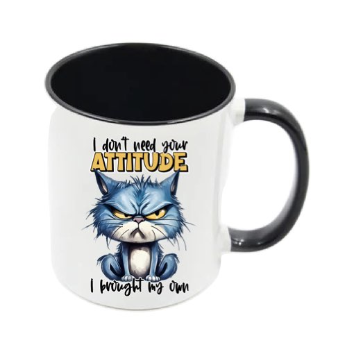 Mug - 11oz - Sarcastic Funny Sayings with 12x images of different cats