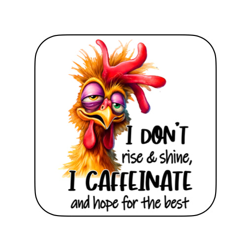 Coasters of Sarcastic Quotes with Chickens