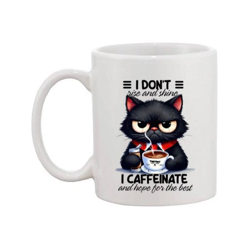 Mug - 11oz - Sarcastic Funny Sayings with 12x images of different cats