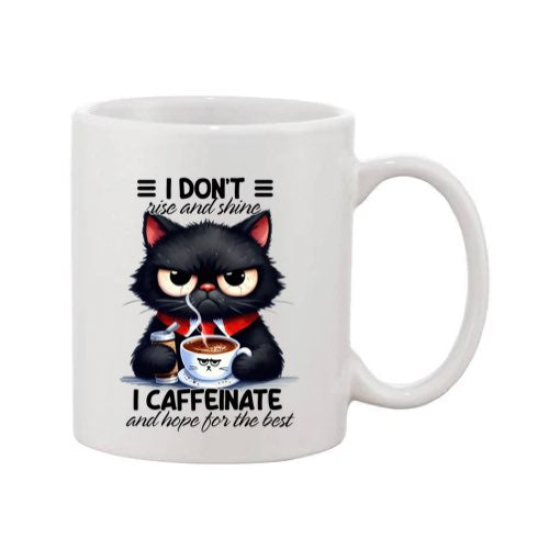 Mug - 11oz - Sarcastic Funny Sayings with 12x images of different cats