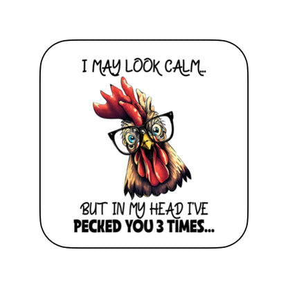 Coasters of Sarcastic Quotes with Chickens