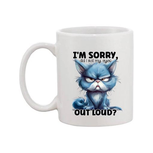 Mug - 11oz - Sarcastic Funny Sayings with 12x images of different cats