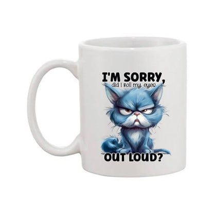 Mug - 11oz - Sarcastic Funny Sayings with 12x images of different cats
