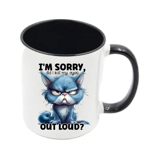 Mug - 11oz - Sarcastic Funny Sayings with 12x images of different cats