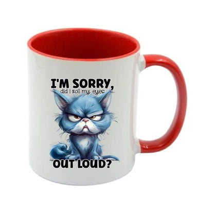 Mug - 11oz - Sarcastic Funny Sayings with 12x images of different cats