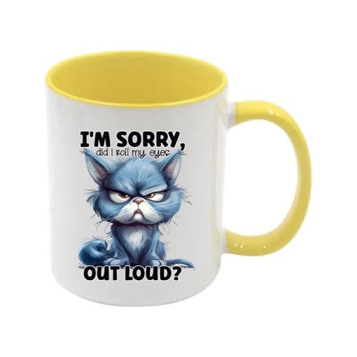 Mug - 11oz - Sarcastic Funny Sayings with 12x images of different cats