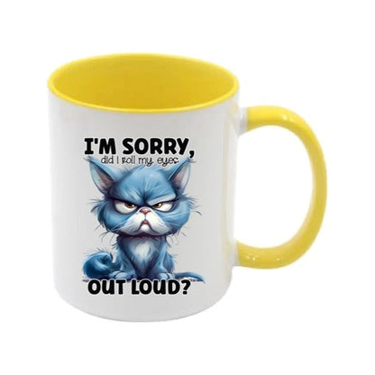 Mug - 11oz - Sarcastic Funny Sayings with 12x images of different cats