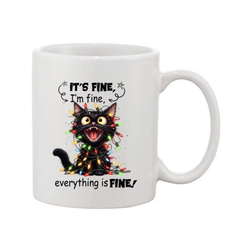 Mug - 11oz - Sarcastic Funny Sayings with 12x images of different cats