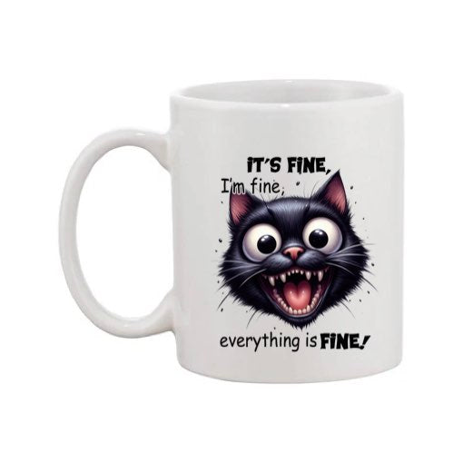 Mug - 11oz - Sarcastic Funny Sayings with 12x images of different cats