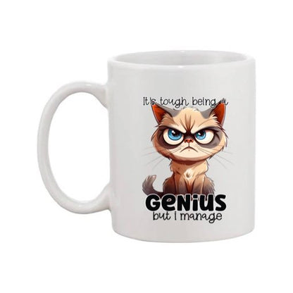 Mug - 11oz - Sarcastic Funny Sayings with 12x images of different cats