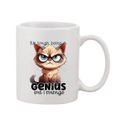 Mug - 11oz - Sarcastic Funny Sayings with 12x images of different cats