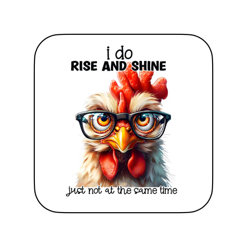 Coasters of Sarcastic Quotes with Chickens