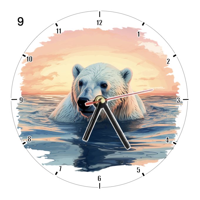 Clocks with 33x different Scenic Polar Bears