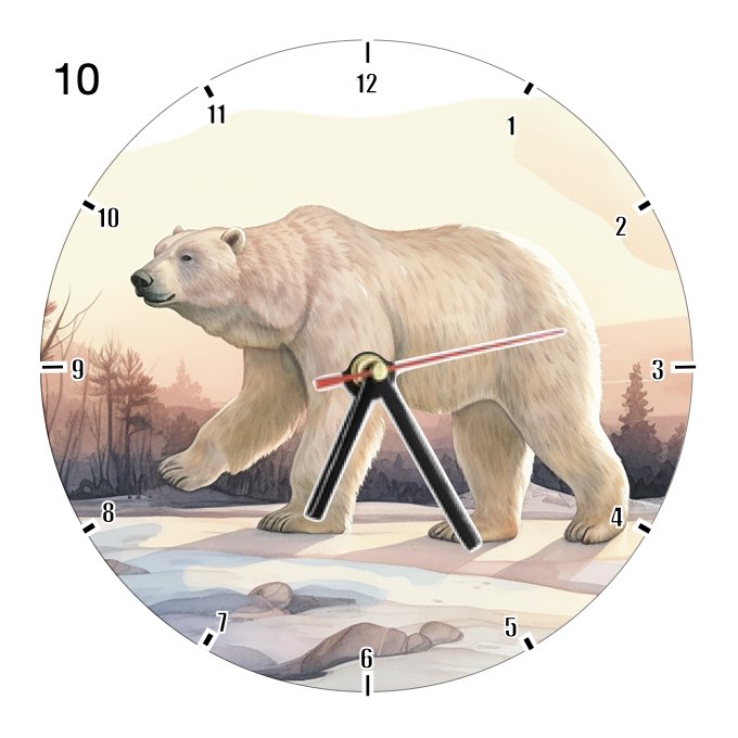Clocks with 33x different Scenic Polar Bears