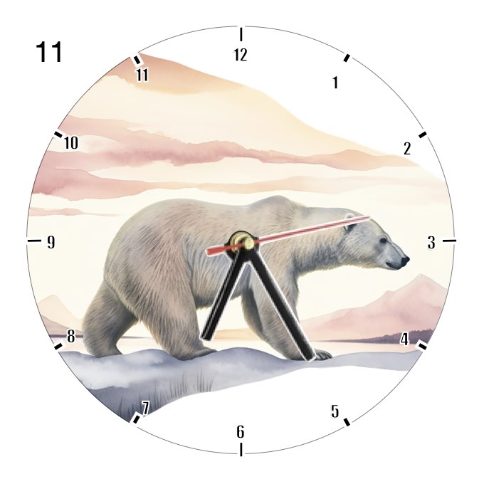 Clocks with 33x different Scenic Polar Bears