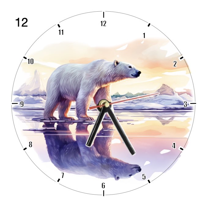 Clocks with 33x different Scenic Polar Bears