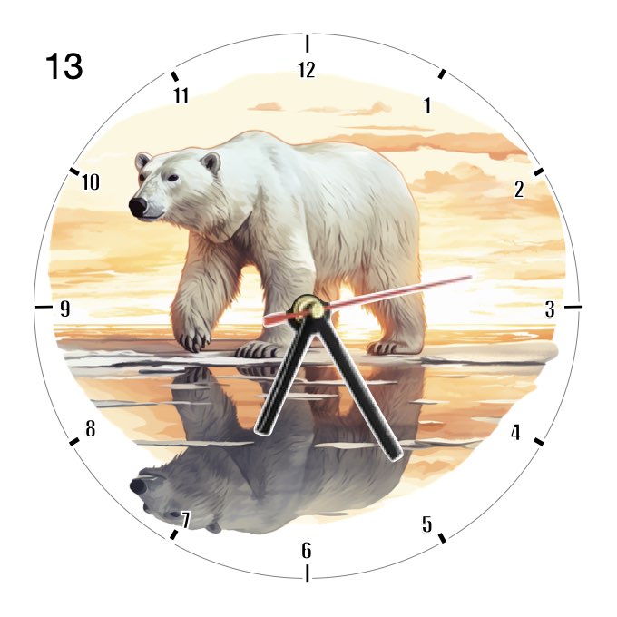 Clocks with 33x different Scenic Polar Bears