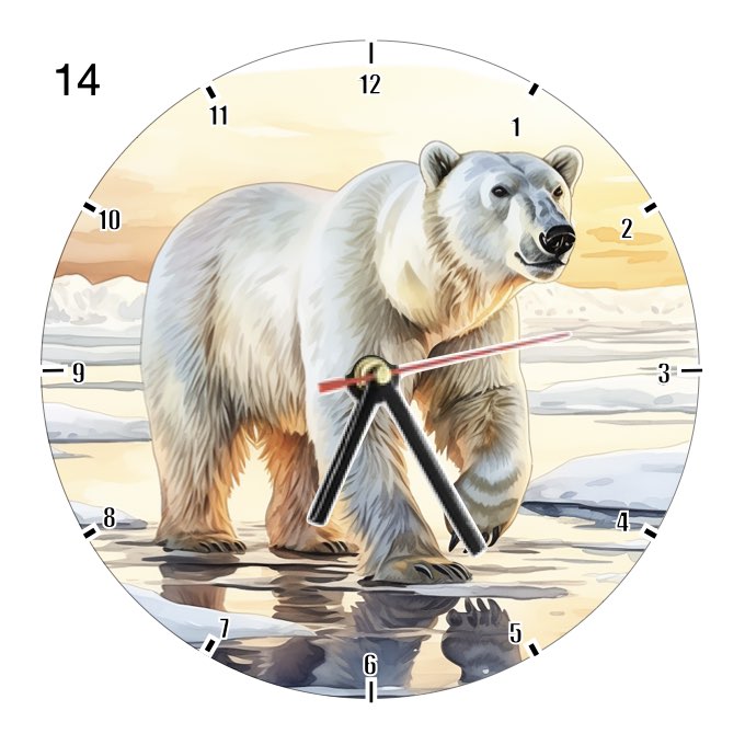 Clocks with 33x different Scenic Polar Bears